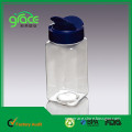 Square and Clear Powder Bottle with Flip Top Lid
